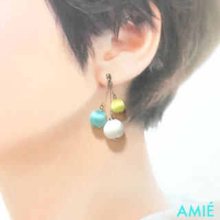 AMIÉさんの巻玉アクセサリー（フランスDMC社の刺繍糸）